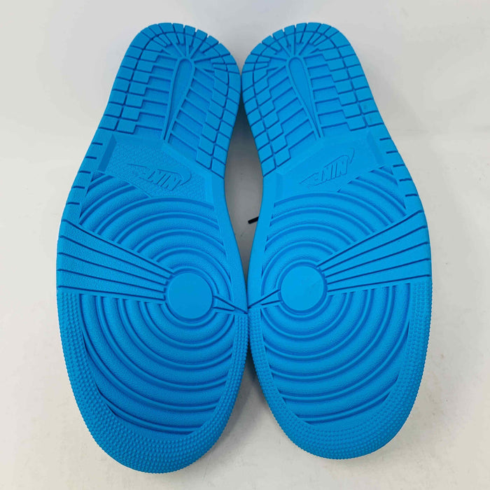 Jordan 1 Low OG Powder Blue sneakers with extra blue laces, 2022 edition.