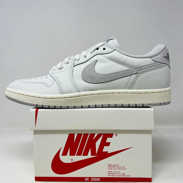 Jordan 1 Retro Low '85 Neutral Grey sneaker on Nike box, 2023 model, brand new condition