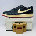 Jordan 1 Retro Low OG Nigel Sylvester Better With Time black and cream sneaker with extra laces and box 2025 model