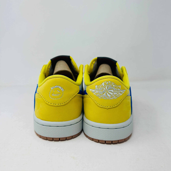 Jordan 1 Retro Low OG SP Travis Scott Canary Women's sneakers, brand new with extra laces, 2024 release.