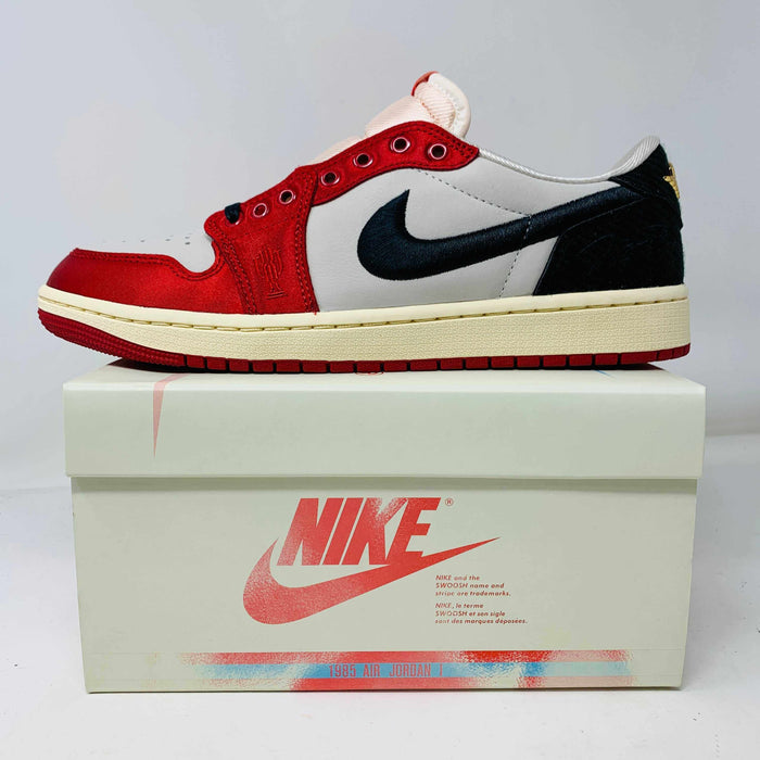 Jordan 1 Retro Low OG Trophy Room Away sneakers brand new with white and yellow laces 2024