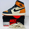Jordan 1 Retro Shattered Backboard 2015 sneaker with orange, black, and white colors on Nike box with extra laces and good condition.