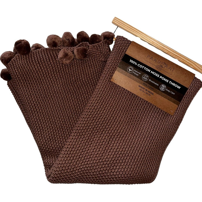 100% Cotton Throw in Brown - Cozy all-season blanket