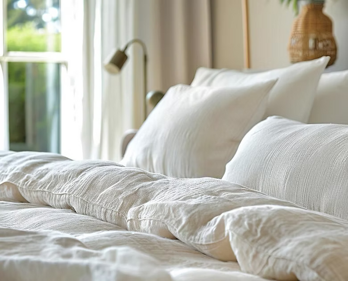 100% French Linen Duvet Set (Fitted Sheet, Duvet Cover, Pillowcases) - Mattress Miracle Brantford Ontario