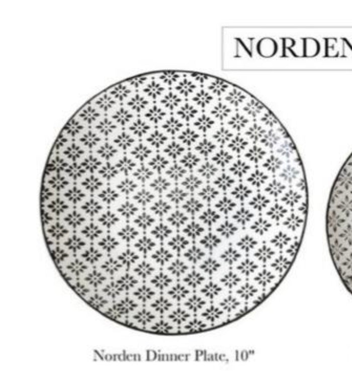 16 Piece Black & White Dinner Set