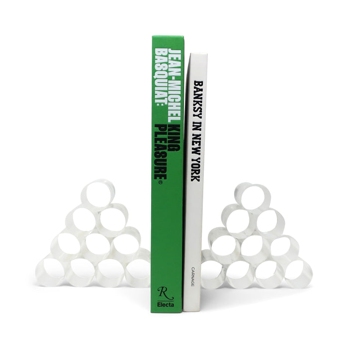 1970s Pair of Stacked Lucite Bookends