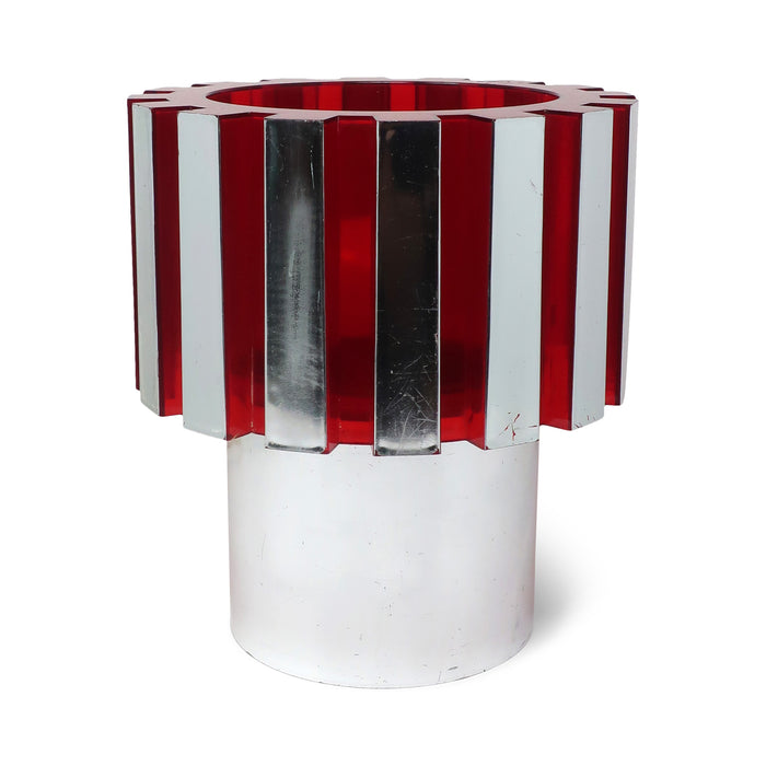 1970s Red and Chrome Table Lamp by C.N. Burman