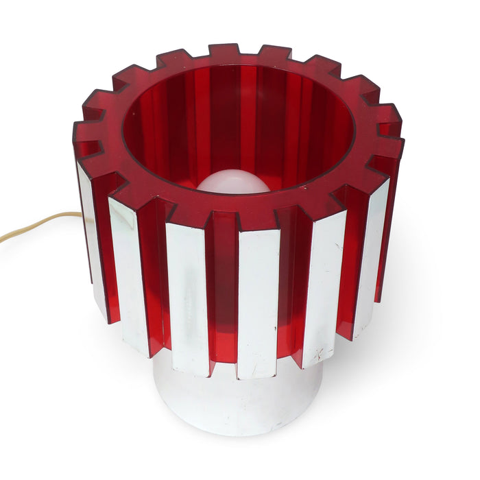 1970s Red and Chrome Table Lamp by C.N. Burman