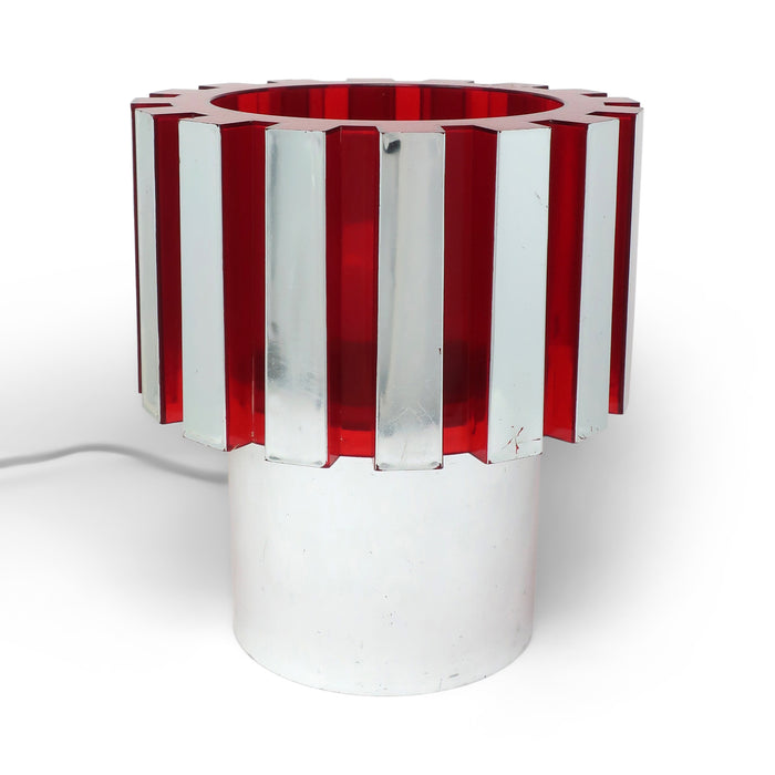 1970s Red and Chrome Table Lamp by C.N. Burman