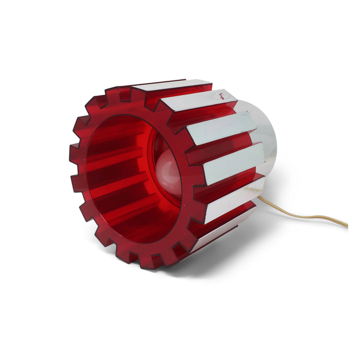 1970s Red and Chrome Table Lamp by C.N. Burman