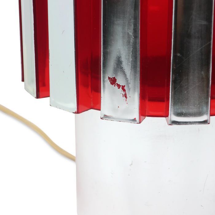 1970s Red and Chrome Table Lamp by C.N. Burman