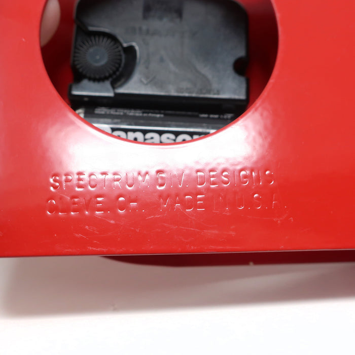1970s Red Metal Desk or Wall Clock by Spectrum Designs