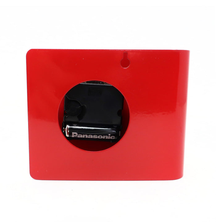 1970s Red Metal Desk or Wall Clock by Spectrum Designs