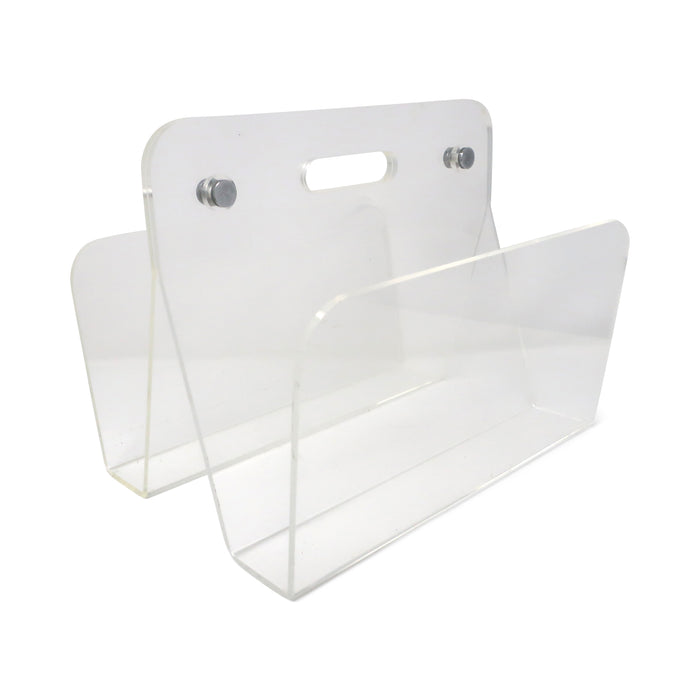 1970s Vintage Lucite and Chrome Magazine Rack