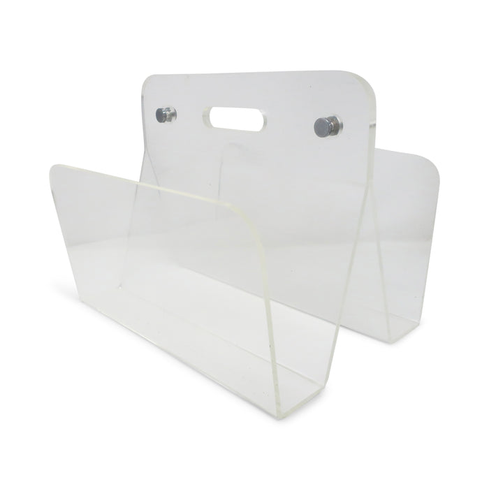 1970s Vintage Lucite and Chrome Magazine Rack