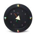 1980s Black Postmodern Wall Clock by Chass
