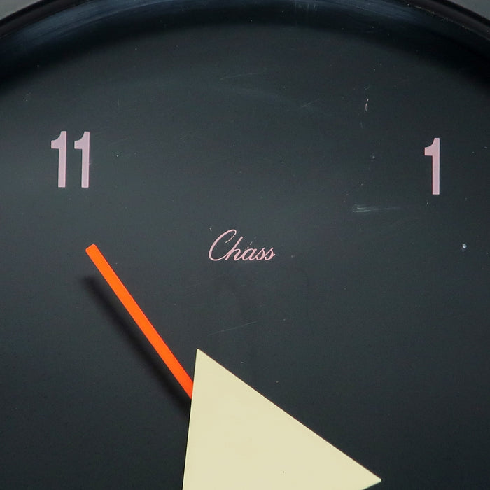 1980s Black Postmodern Wall Clock by Chass