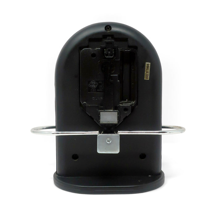 1980s Postmodern Black & Silver Pendulum Desk Clock