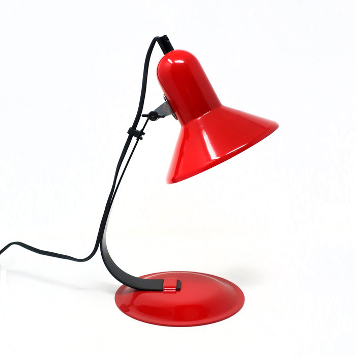 1980s Red & Black Metal Desk Lamp