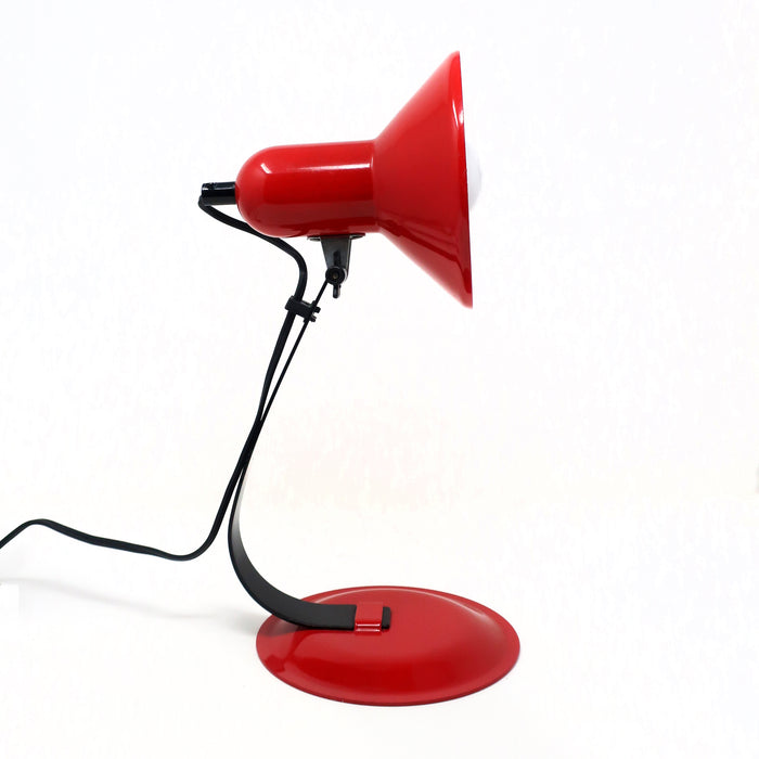 1980s Red & Black Metal Desk Lamp
