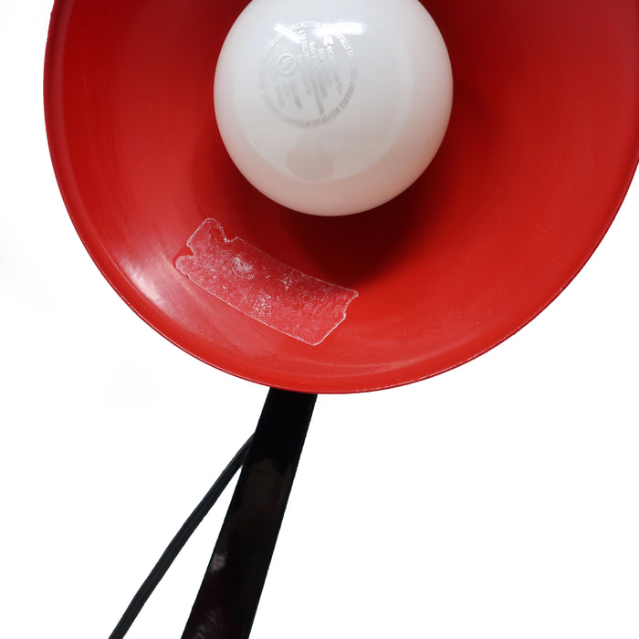 1980s Red & Black Metal Desk Lamp