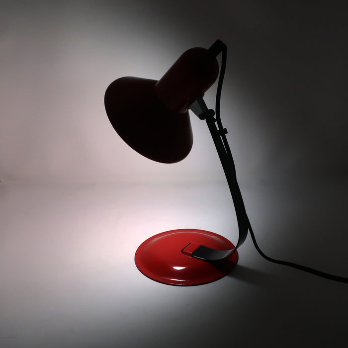 1980s Red & Black Metal Desk Lamp
