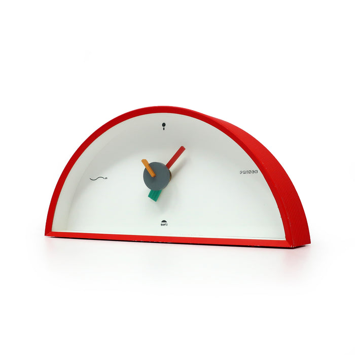 1980s Red & White Postmodern Mantle Clock by Prince