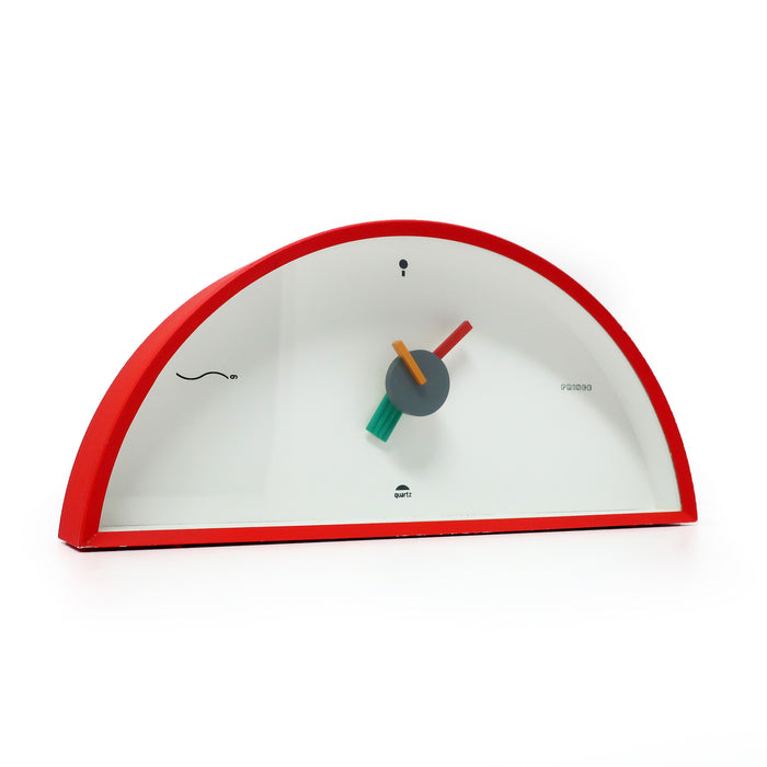 1980s Red & White Postmodern Mantle Clock by Prince