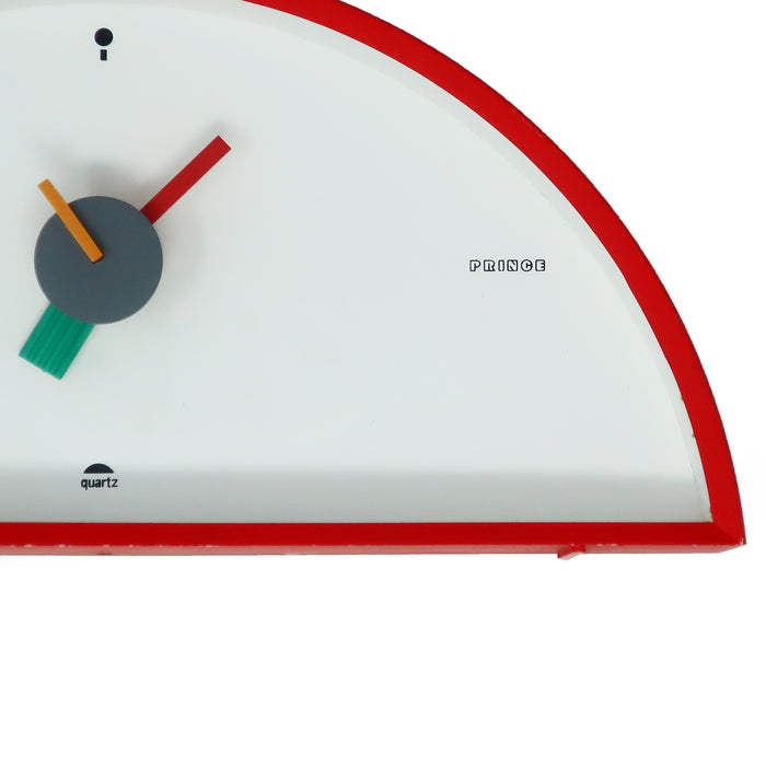 1980s Red & White Postmodern Mantle Clock by Prince