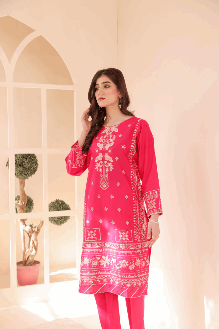 2 Piece – Embroidered Cotton Suit  38 - Nishat Creative Store