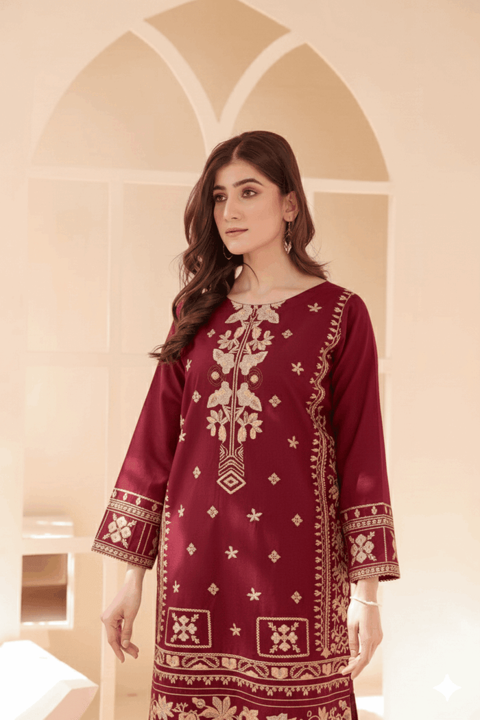 2 Piece – Embroidered Cotton Suit  40 - Nishat Creative Store
