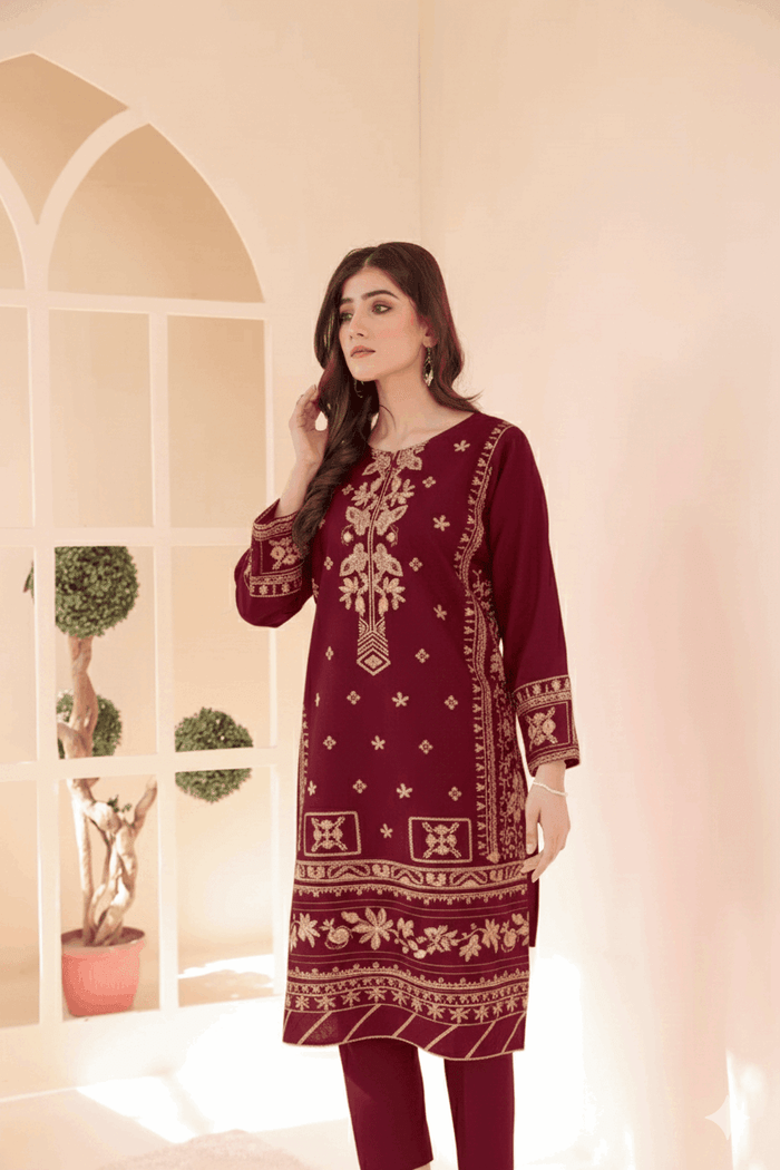 2 Piece – Embroidered Cotton Suit  40 - Nishat Creative Store