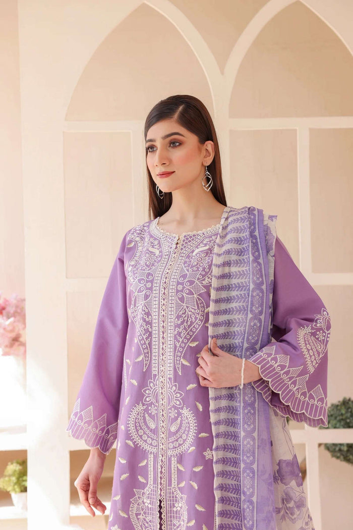 3 Piece – Embroidered Cotton Suit  12 - Nishat Creative Store
