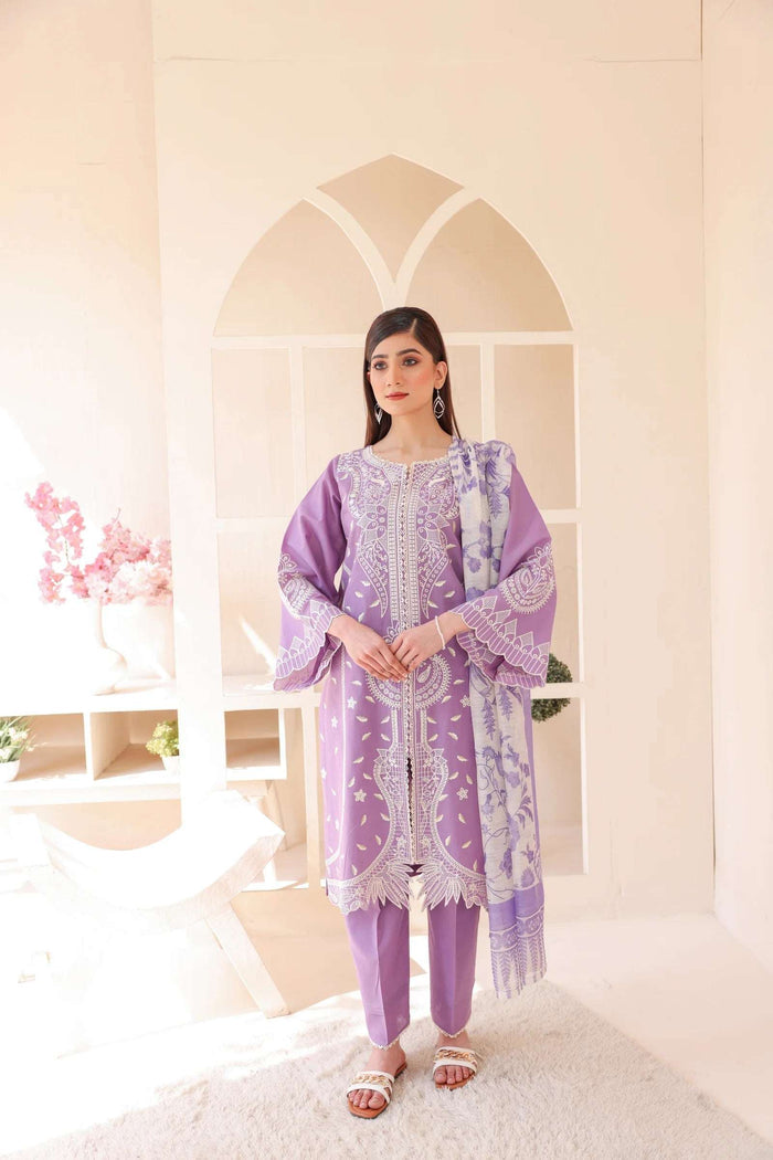 3 Piece – Embroidered Cotton Suit  12 - Nishat Creative Store