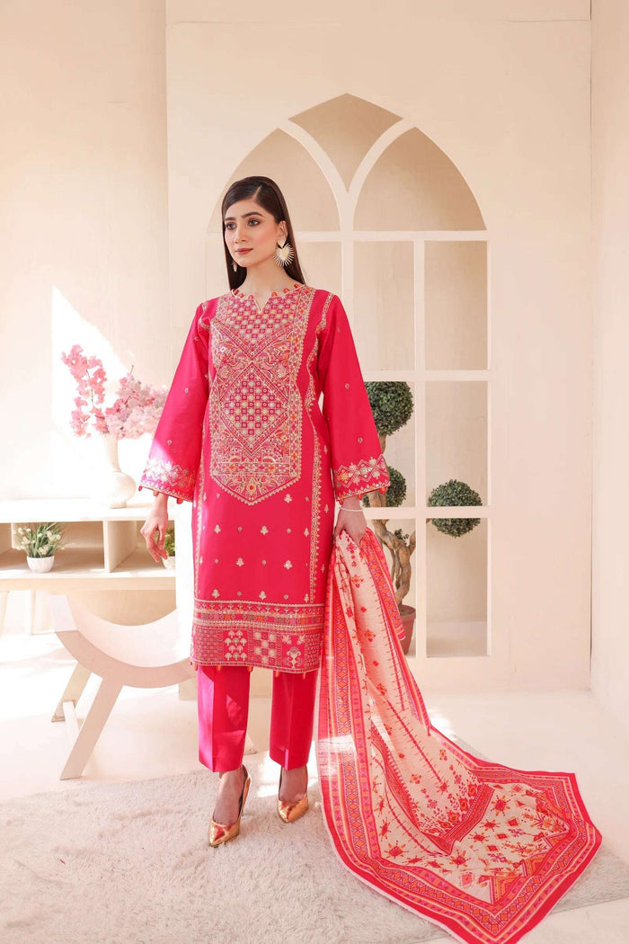 3 Piece – Embroidered Cotton Suit  13 - Nishat Creative Store