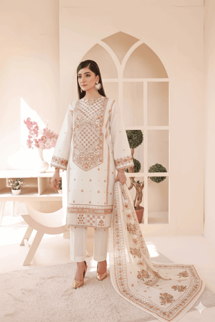 3 Piece – Embroidered Cotton Suit  16 - Nishat Creative Store
