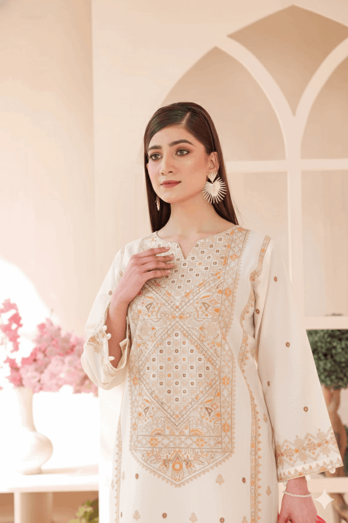 3 Piece – Embroidered Cotton Suit  16 - Nishat Creative Store