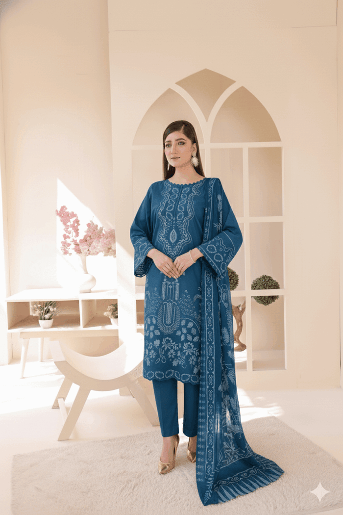 3 Piece – Embroidered Cotton Suit  17 - Nishat Creative Store