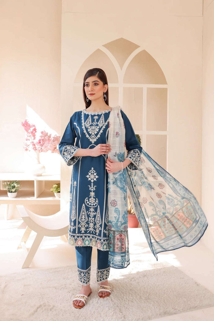3 Piece – Embroidered Cotton Suit  20 - Nishat Creative Store