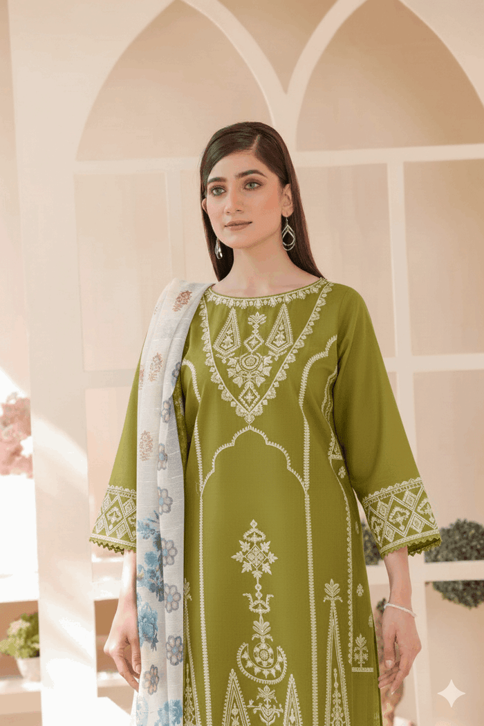 3 Piece – Embroidered Cotton Suit  23 - Nishat Creative Store