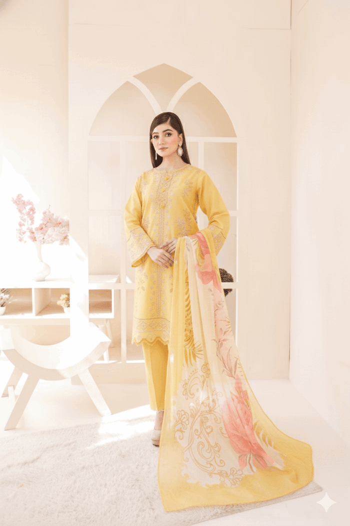 3 Piece – Embroidered Cotton Suit  28 - Nishat Creative Store