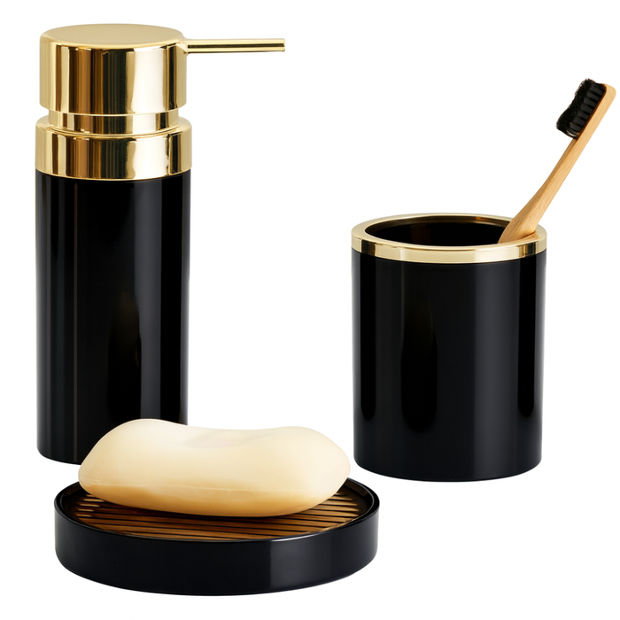 bathroom set Acrylic black-1 front view