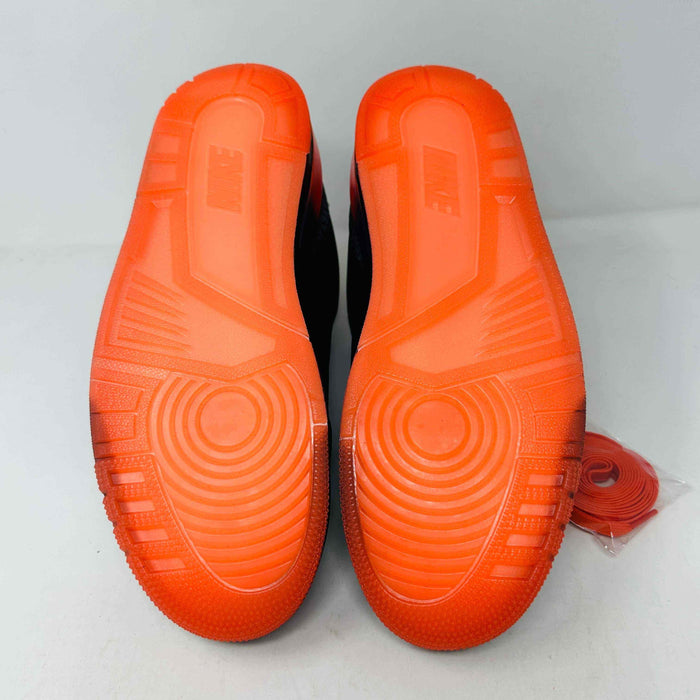 Jordan 3 Retro J Balvin Rio sneakers with orange soles, brand new condition, includes extra orange laces and hang tag, 2024 release.