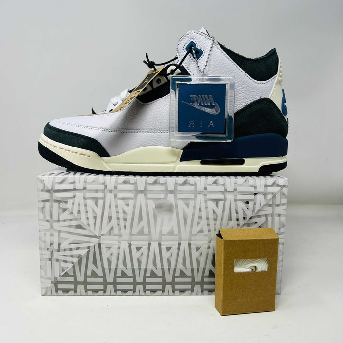 Jordan 3 Retro OG SP A Ma Maniére Diffused Blue sneakers, brand new with original box and accessories, year 2025.