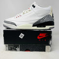 Jordan 3 Retro White Cement sneaker on Nike Air box with clean uppers and light star loss, 2023 model