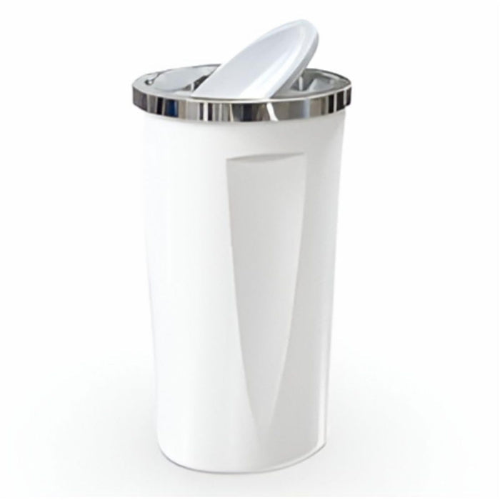35 L Kitchen Bin with Swing Lid, Plated Rim and Carry Handle