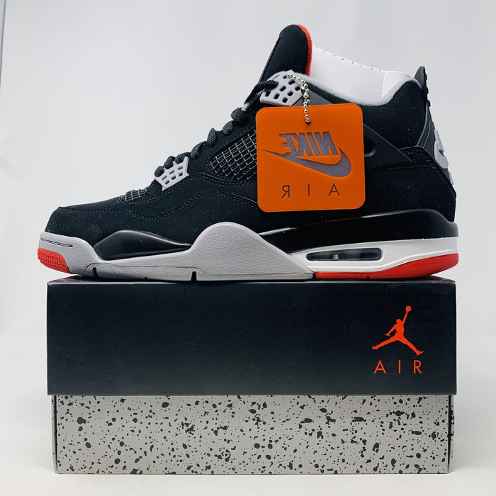Brand new Jordan 4 Bred 2019 sneakers with good box and hang tag accessory
