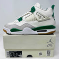Jordan 4 Retro SB Pine Green sneaker with clean uppers and general wear on Nike SB box 2023 edition