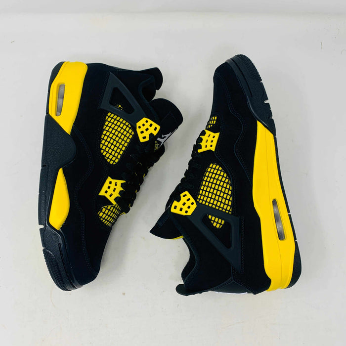 Jordan 4 Thunder 2023 sneakers in black and yellow, brand new with good box condition.