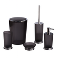 Primanova bathroom set Plastic black-1 front view